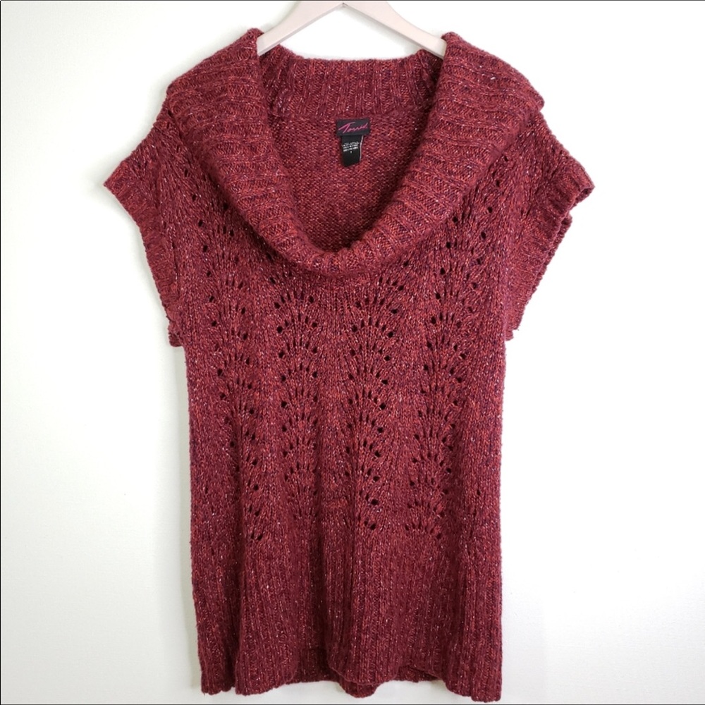 TORRID Cowl Off Shoulder Sweater Metallic Knit